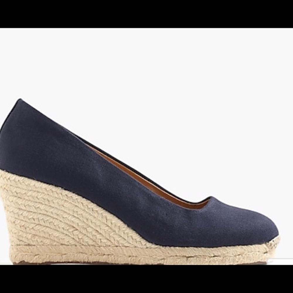 New J. Crew Espadrilles Wedges Navy size 5